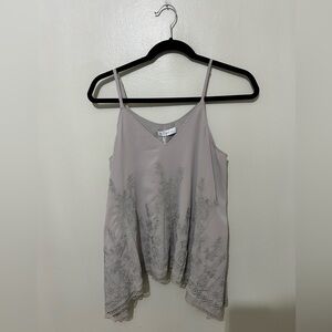 TENDENCY | Elegant Embroidered Flowy Sleeveless Top, Size Small